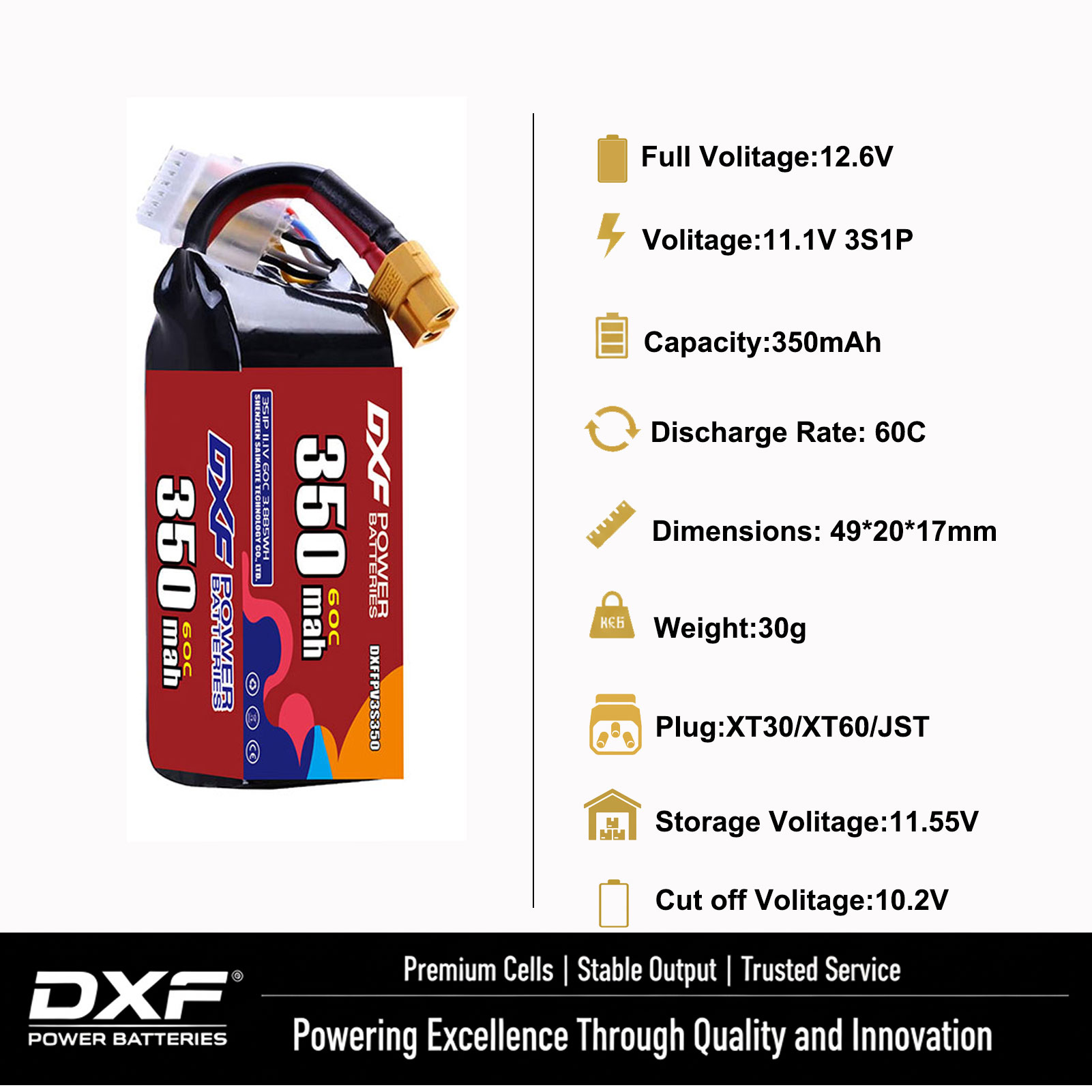DXF Lipo 3S Аккумулятор 11,4 В – обзор и цена Drone Battery 3S